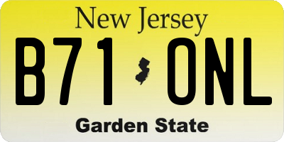 NJ license plate B71ONL