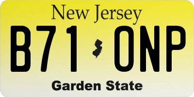 NJ license plate B71ONP