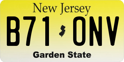 NJ license plate B71ONV