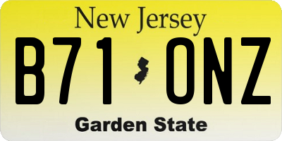 NJ license plate B71ONZ