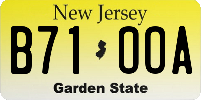 NJ license plate B71OOA