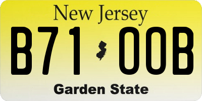 NJ license plate B71OOB