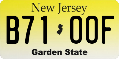 NJ license plate B71OOF