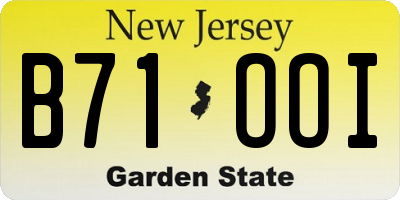 NJ license plate B71OOI