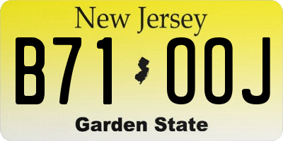 NJ license plate B71OOJ