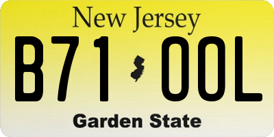 NJ license plate B71OOL
