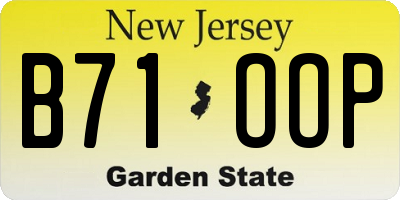 NJ license plate B71OOP