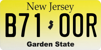 NJ license plate B71OOR