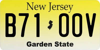 NJ license plate B71OOV