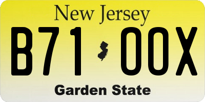 NJ license plate B71OOX