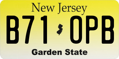 NJ license plate B71OPB