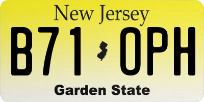 NJ license plate B71OPH