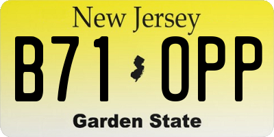 NJ license plate B71OPP