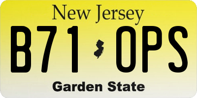 NJ license plate B71OPS