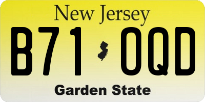 NJ license plate B71OQD