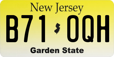 NJ license plate B71OQH