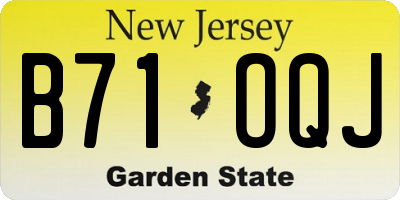NJ license plate B71OQJ