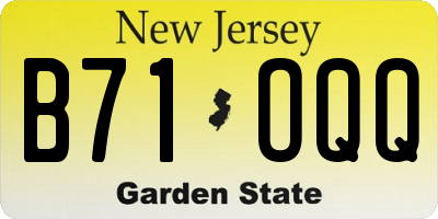 NJ license plate B71OQQ