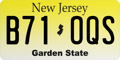 NJ license plate B71OQS