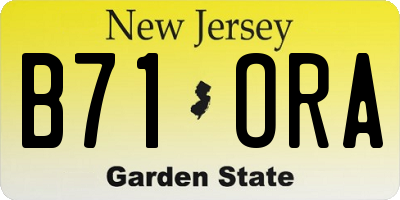 NJ license plate B71ORA