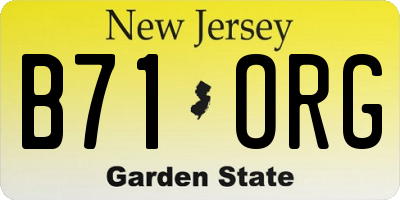 NJ license plate B71ORG