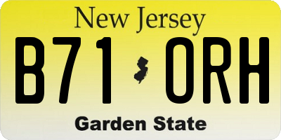 NJ license plate B71ORH