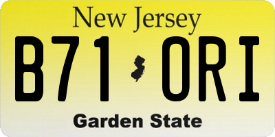NJ license plate B71ORI