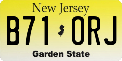 NJ license plate B71ORJ