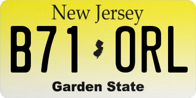 NJ license plate B71ORL