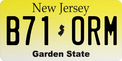 NJ license plate B71ORM