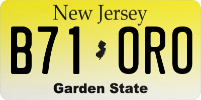 NJ license plate B71ORO