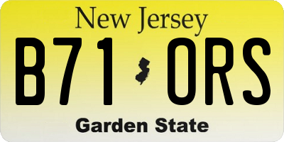 NJ license plate B71ORS