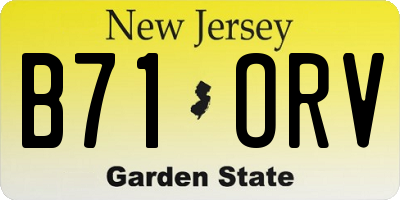 NJ license plate B71ORV