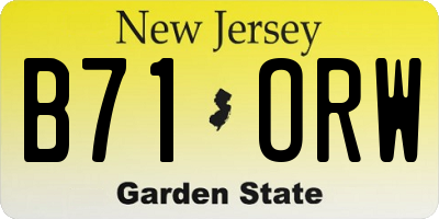NJ license plate B71ORW