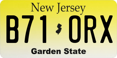 NJ license plate B71ORX