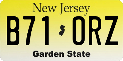 NJ license plate B71ORZ