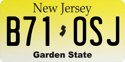 NJ license plate B71OSJ