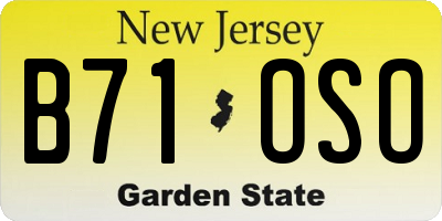 NJ license plate B71OSO