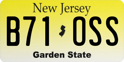 NJ license plate B71OSS