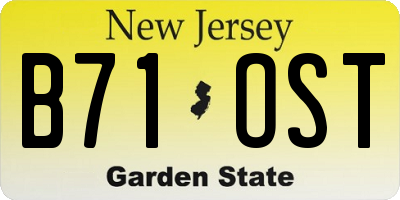 NJ license plate B71OST