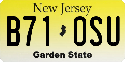 NJ license plate B71OSU