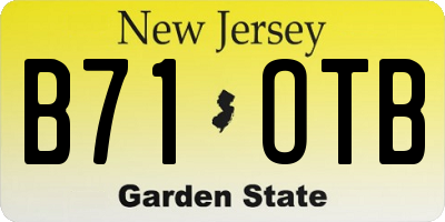 NJ license plate B71OTB