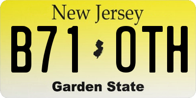 NJ license plate B71OTH