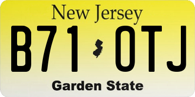 NJ license plate B71OTJ