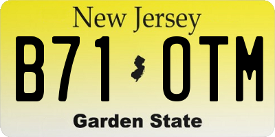 NJ license plate B71OTM