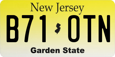 NJ license plate B71OTN