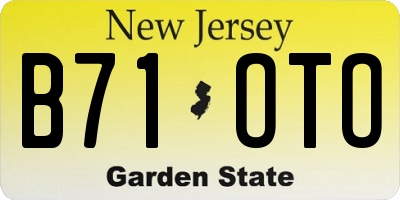 NJ license plate B71OTO