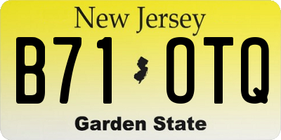 NJ license plate B71OTQ