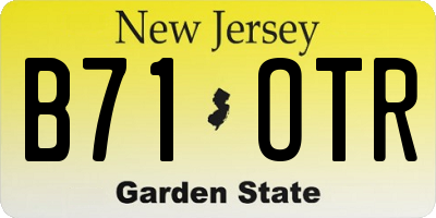 NJ license plate B71OTR