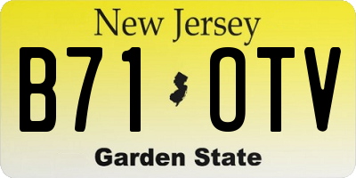 NJ license plate B71OTV